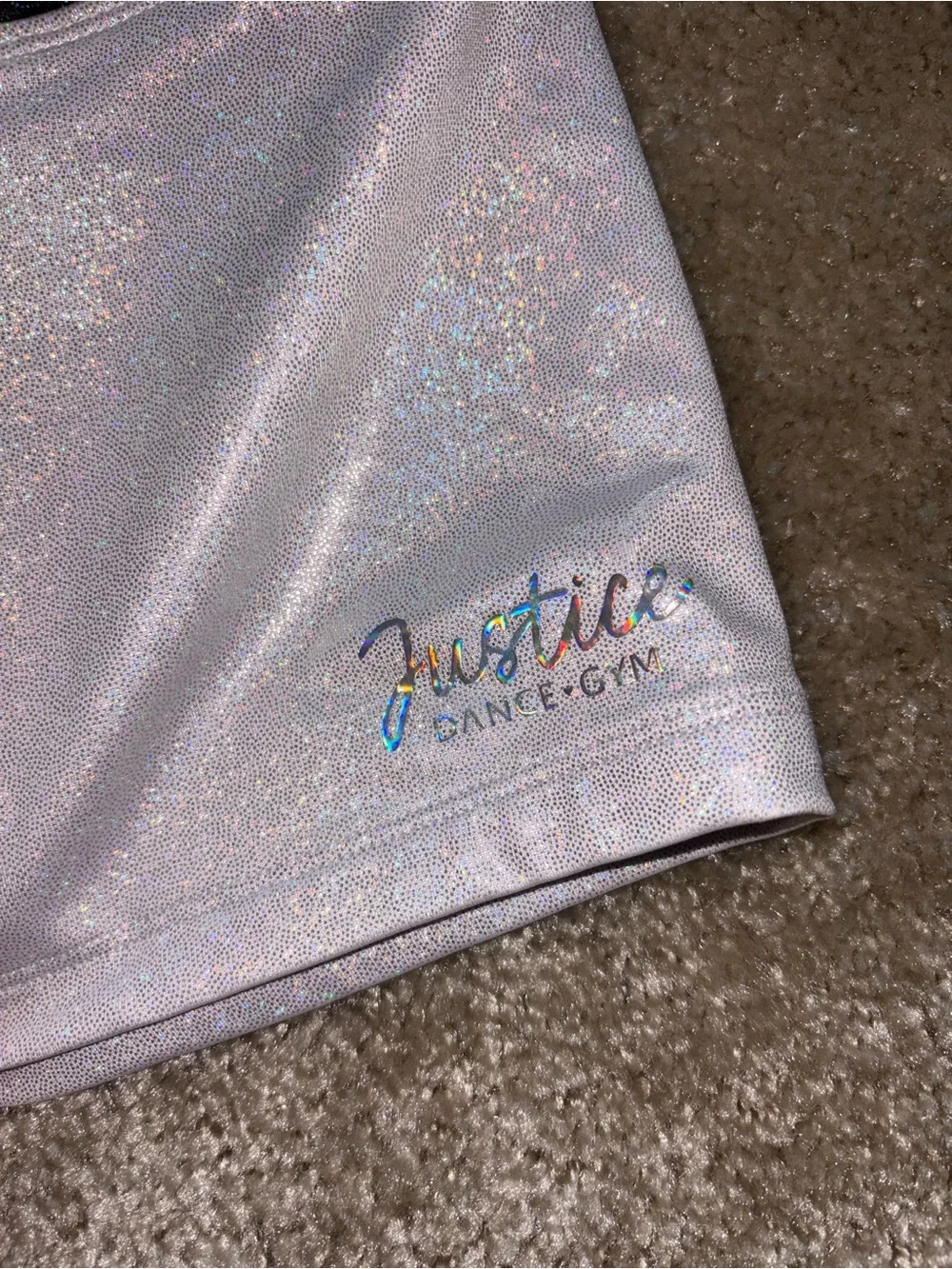 Justice Iridescent Black and Lilac Dance Shorts